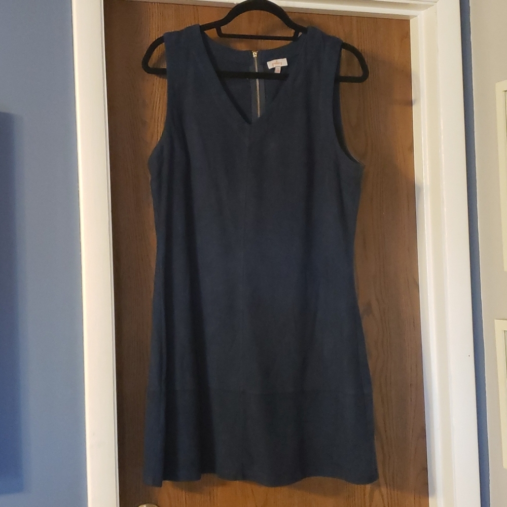 Navy Pixley suede-like dress